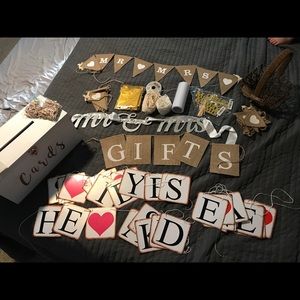 Lot of wedding signs, wedding card box